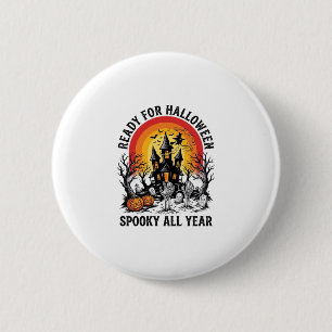 Halloween Spukhaus Vintage Gruselig Fertig Shirt_ Button