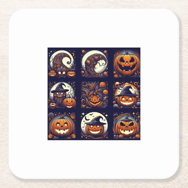 Halloween Square Paper Untersetzer (Vorderseite)