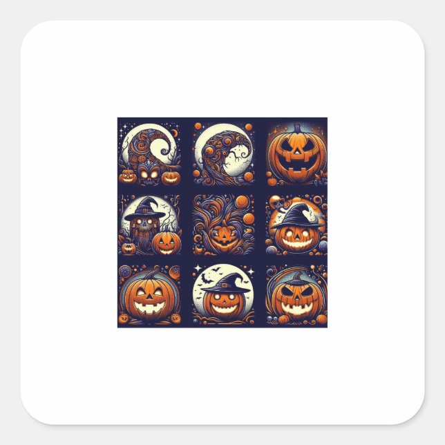 Halloween Square Sticker (Vorderseite)