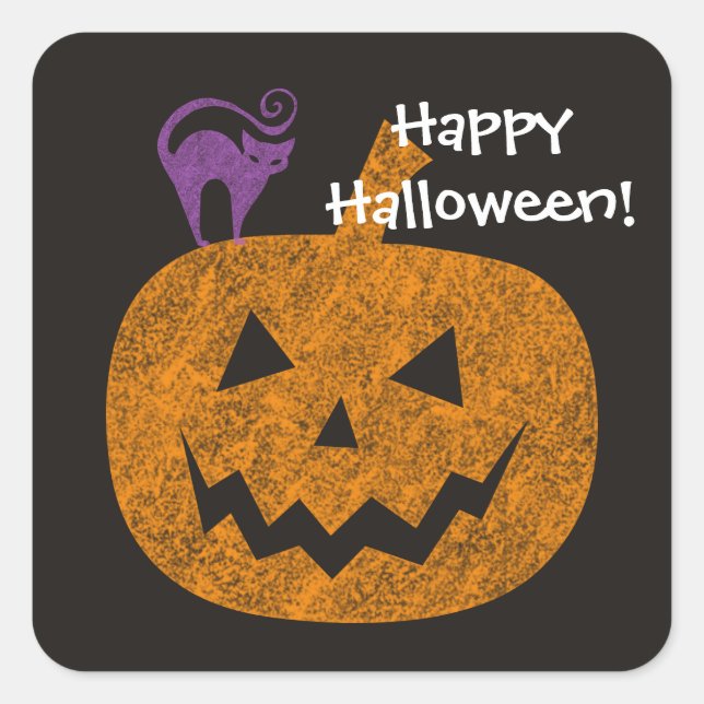 Halloween Square Sticker für Chalkboard (Vorderseite)