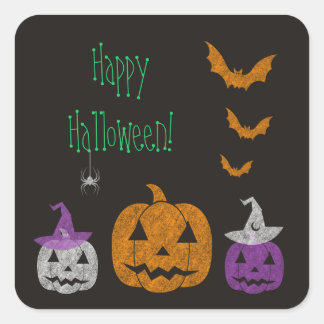 Halloween Square Sticker für Chalkboard
