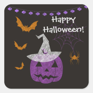 Halloween Square Sticker für Chalkboard