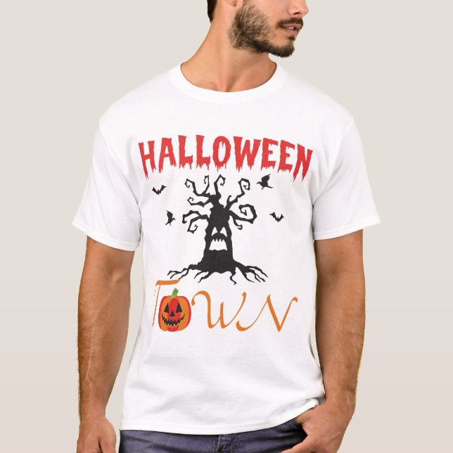 Halloween-Stadt T-Shirt (Vorderseite)