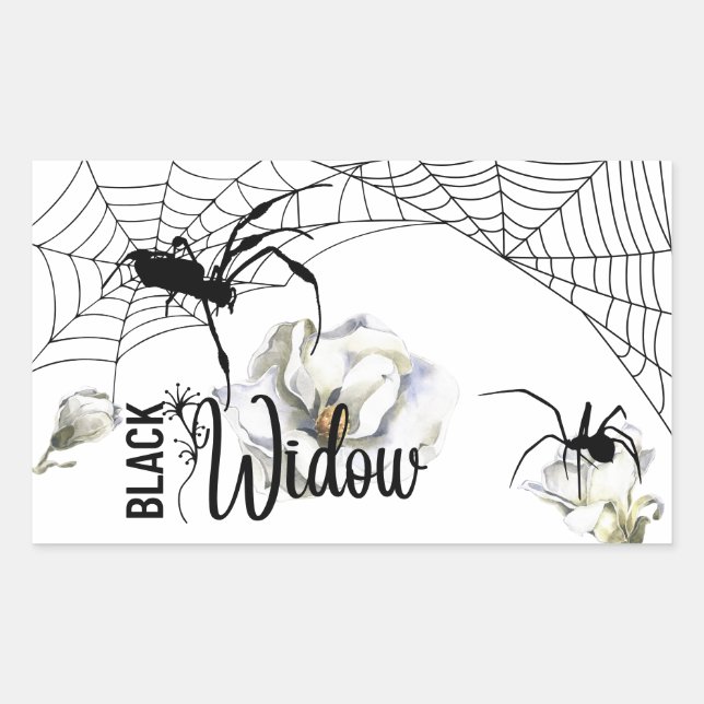 Halloween Stamp Collection "Black Widow" Rechteckiger Aufkleber (Vorderseite)