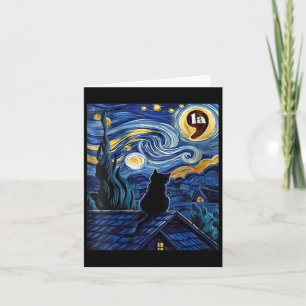 Halloween Starry Night Black Cat Comma La K Karte