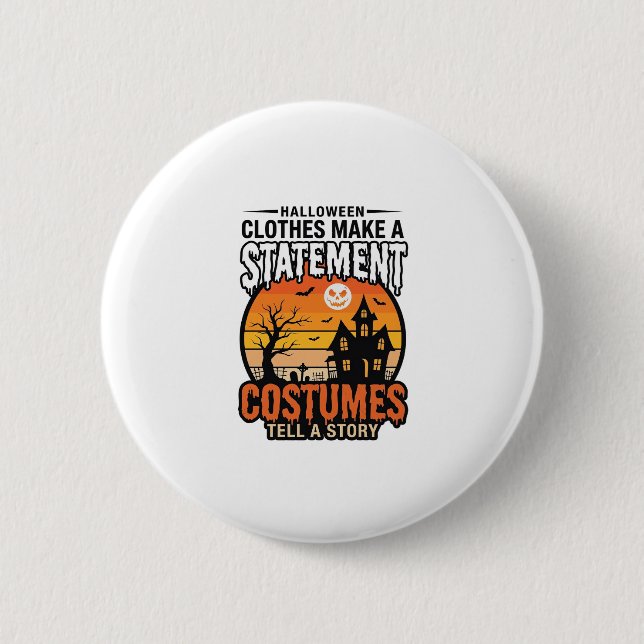 Halloween Statement-Kostüme Vintage T-Shirt Design Button (Vorderseite)