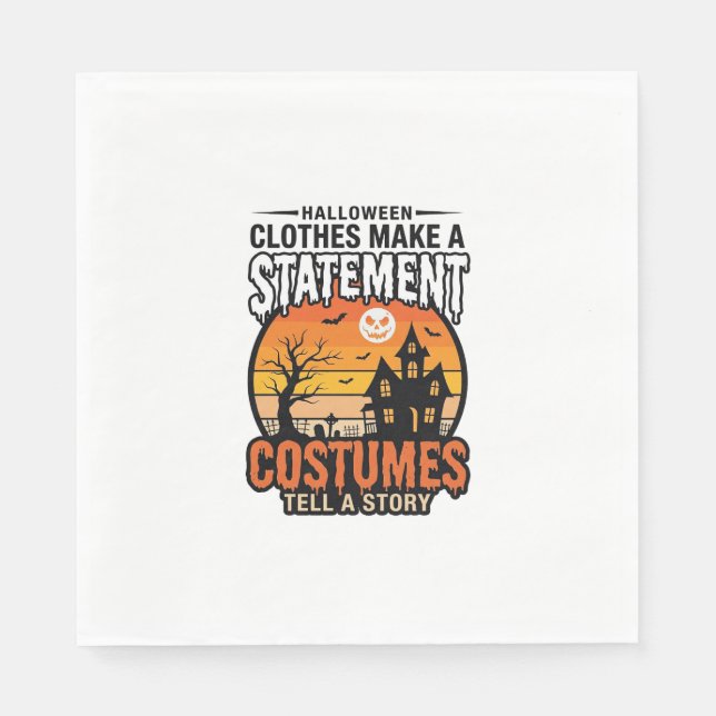 Halloween Statement Kostüme Vintage T-Shirt Design Serviette (Vorderseite)