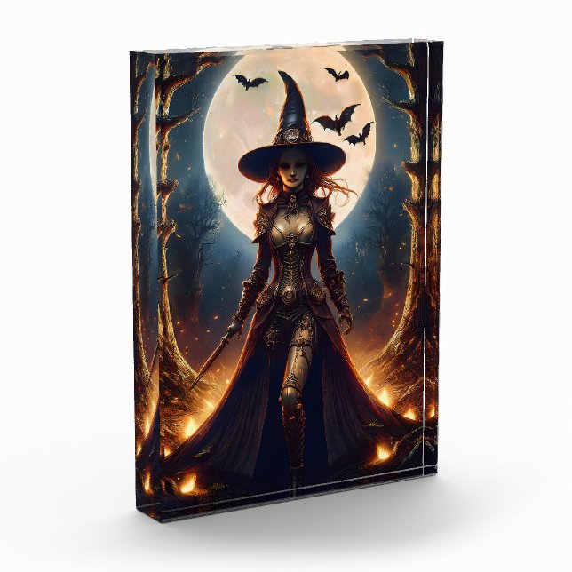 Halloween Steampunk Forest Hexe Fotoblock (Links)