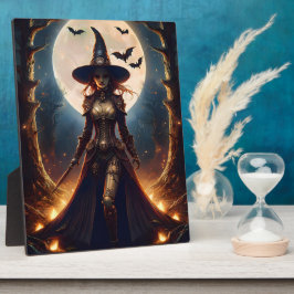 Halloween Steampunk Forest Hexe Fotoplatte