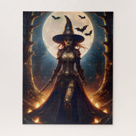 Halloween Steampunk Forest Hexe Puzzle