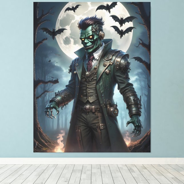 Halloween Steampunk Frankensteins Monster Leinwanddruck (Insitu (Holzboden))