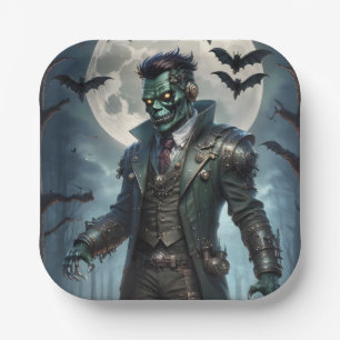 Halloween Steampunk Frankensteins Monster Pappteller