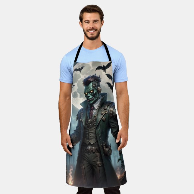 Halloween Steampunk Frankensteins Monster Schürze (Getragen)