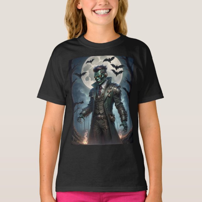 Halloween Steampunk Frankensteins Monster T-Shirt (Vorderseite)