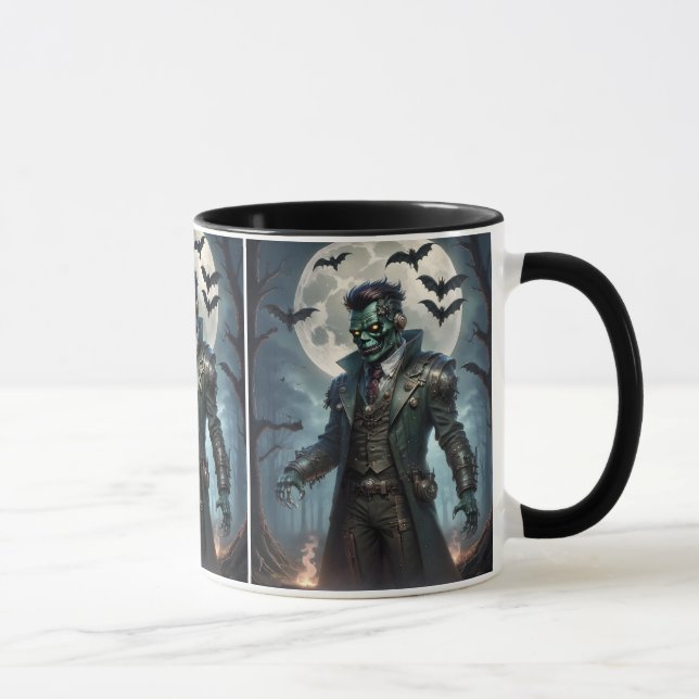 Halloween Steampunk Frankensteins Monster Tasse (Rechts)