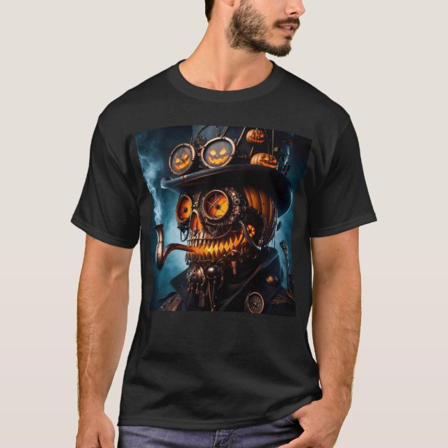 Halloween Steampunk Gothic Jack-O-Lantern T-Shirt (Vorderseite)