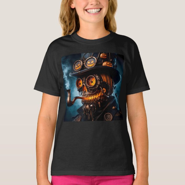 Halloween Steampunk Gothic Jack-O-Lantern T-Shirt (Vorderseite)