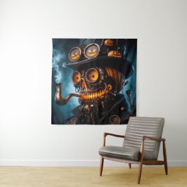 Halloween Steampunk Gothic Jack-O-Lantern Wandteppich