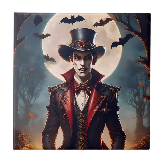 Halloween Steampunk Gothic Zombie Vampir Fliese (Vorderseite)