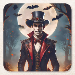 Halloween Steampunk Gothic Zombie Vampir Rechteckiger Pappuntersetzer