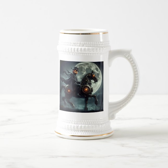 Halloween Steampunk Headless Horseman Bierglas (Rechts)