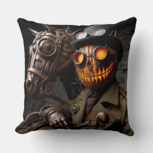 Halloween Steampunk Jack-O-Lantern Horseman Kissen