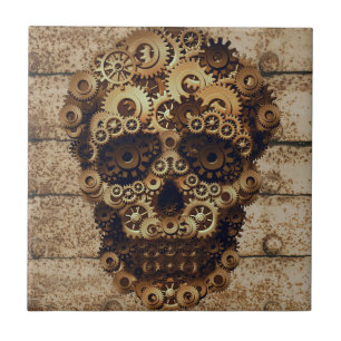 Halloween-Steampunk-Keramikfliese Fliese
