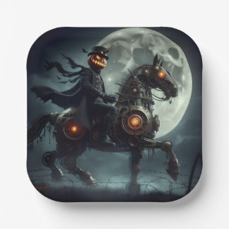 Halloween Steampunk Kopfloser Reiter Pappteller