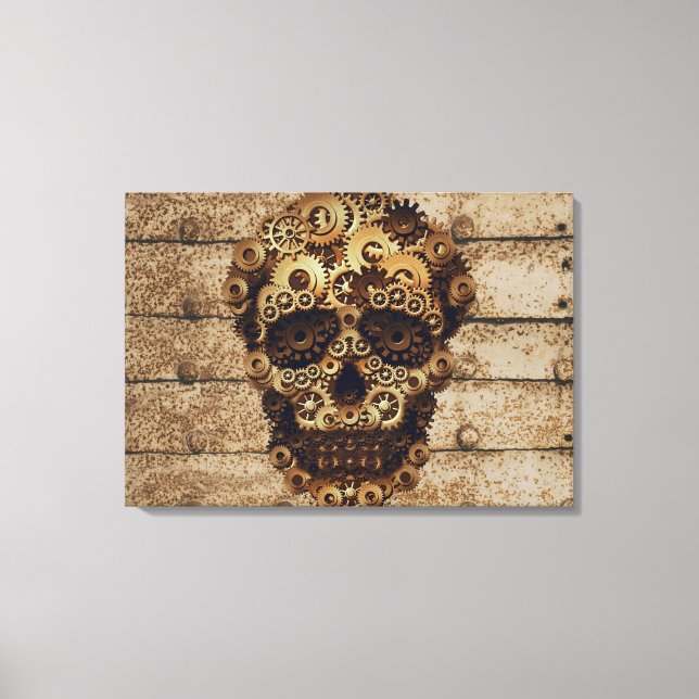 Halloween Steampunk Skeleton Leinwand Art (Vorderseite)