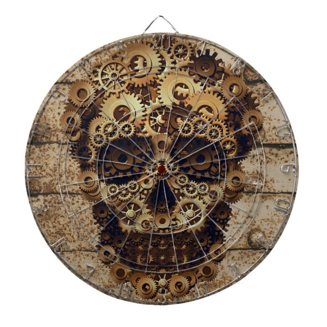 Halloween Steampunk Skull Dartboard Dartscheibe (vorne)