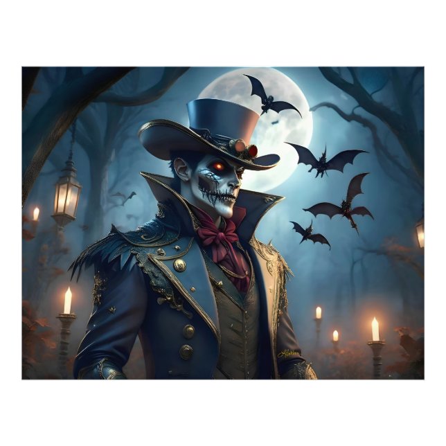 Halloween Steampunk Southern Gentleman Zombie Fotodruck (Vorne)
