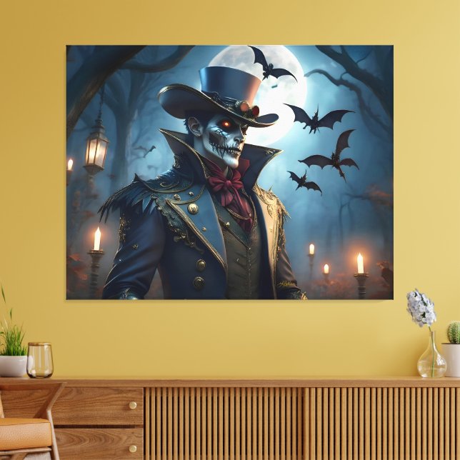 Halloween Steampunk Southern Gentleman Zombie Leinwanddruck (Insitu (Wohnzimmer))