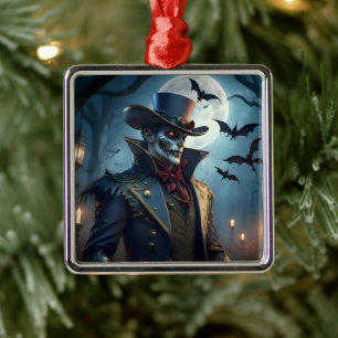 Halloween Steampunk Southern Gentleman Zombie Ornament Aus Metall