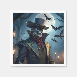 Halloween Steampunk Southern Gentleman Zombie Serviette