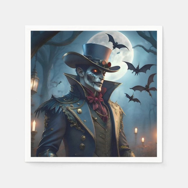 Halloween Steampunk Southern Gentleman Zombie Serviette (Vorderseite)