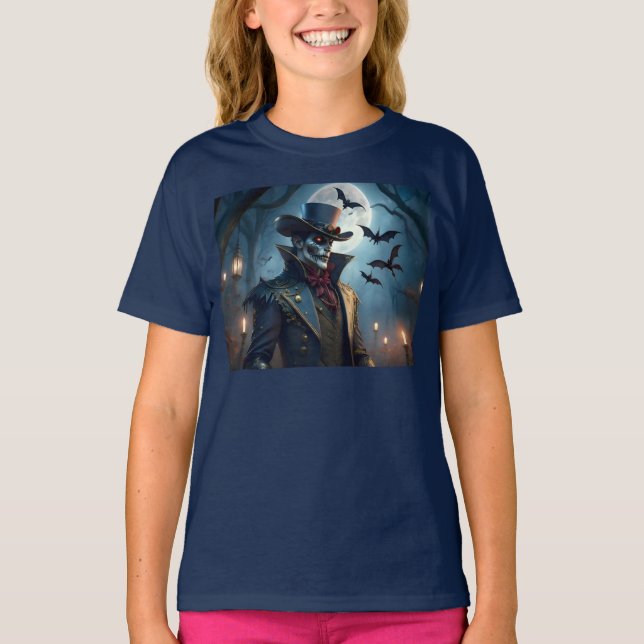 Halloween Steampunk Southern Gentleman Zombie T-Shirt (Vorderseite)