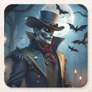 Halloween Steampunk Southern Gothic Zombie Rechteckiger Pappuntersetzer