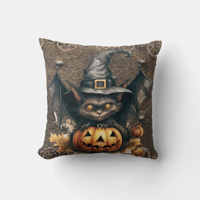 Halloween Steampunk Throw Kissen (Vorderseite)