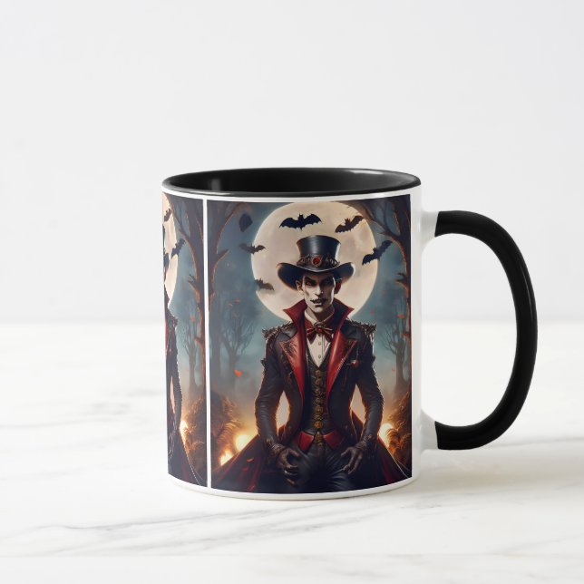 Halloween Steampunk Vampire Zombie Tasse (Rechts)