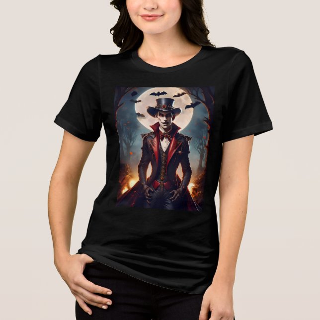 Halloween Steampunk Vampire Zombie Tri-Blend Shirt (Vorderseite)