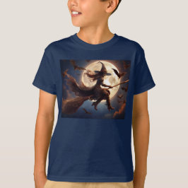 Halloween Steampunk Witch Moonlight Flight T-Shirt