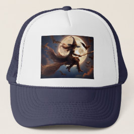 Halloween Steampunk Witch Moonlight Flight Truckerkappe