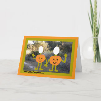 Halloween, stecken Sie Ihr Foto, Kürbis Karte