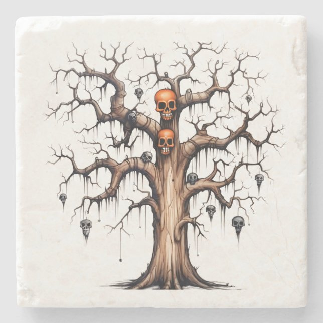 Halloween Steinuntersetzer (Vorderseite)
