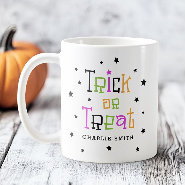 Halloween-Sterne für Trick oder Trete Kaffeetasse (Trick or treat name stars Halloween Coffee Mug)