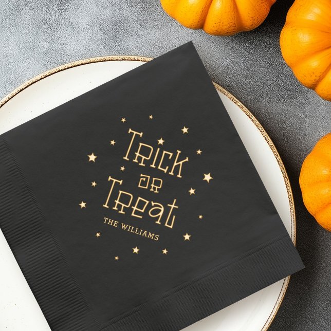 Halloween-Sterne für Trick oder Trete Servietten Mit Folie (Trick or treat name stars Halloween Foil Napkins)