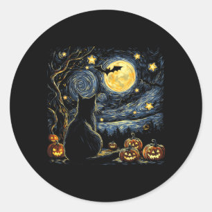 Halloween Sternenkunst Nachthimmel Kunstmalerei Sc Runder Aufkleber