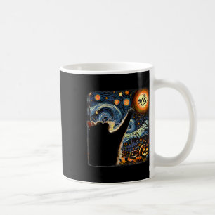 Halloween Sternennacht Schwarze Katze Komma La Kam Kaffeetasse