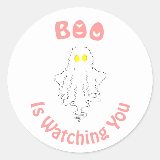 Halloween-Sticker | Boo beobachtet dich Runder Aufkleber (Vorderseite)