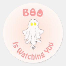 Halloween-Sticker | Boo beobachtet dich Runder Aufkleber